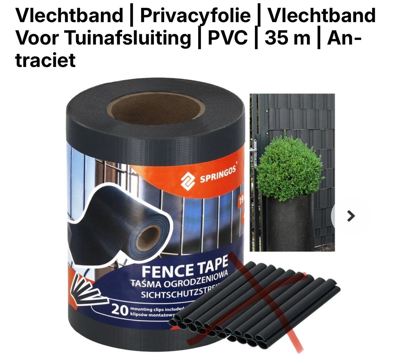 Vlechtband Privacyfolie voor Tuinafsluiting PVC Antraciet, Ophalen of Verzenden, Nieuw