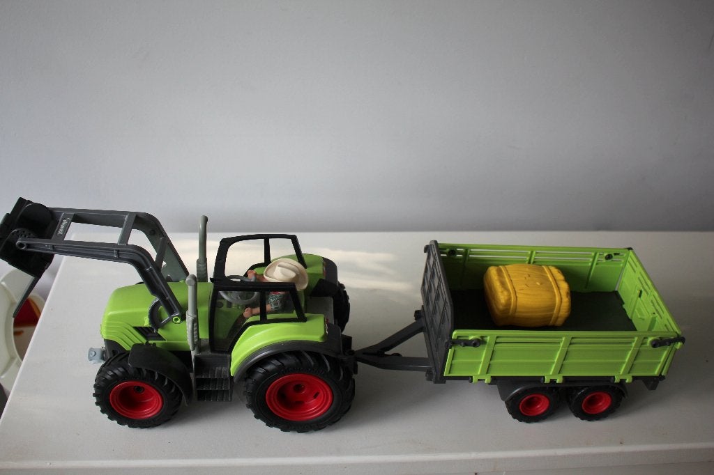 tractor met boer en laadwagen/aanhanger, Ophalen of Verzenden, Gebruikt, Los playmobil