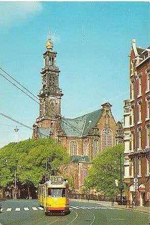 Ansichtkaart 	Amsterdam	Westerkerk	met tram, Verzenden, 1960 tot 1980, Ongelopen, Noord-Holland