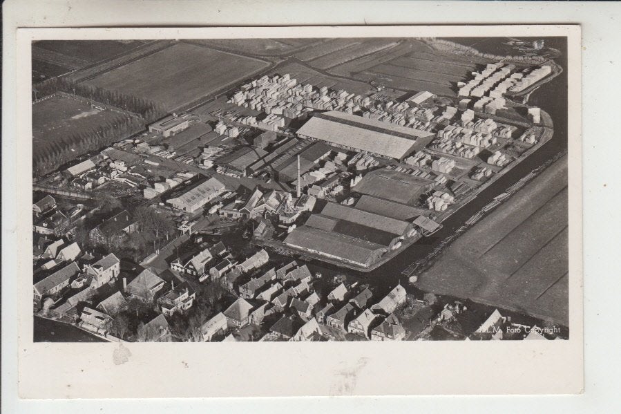 Oudkarspel, Luchtfoto Houthandel J. Eecen Gzn., Ophalen of Verzenden, 1940 tot 1960, Noord-Holland