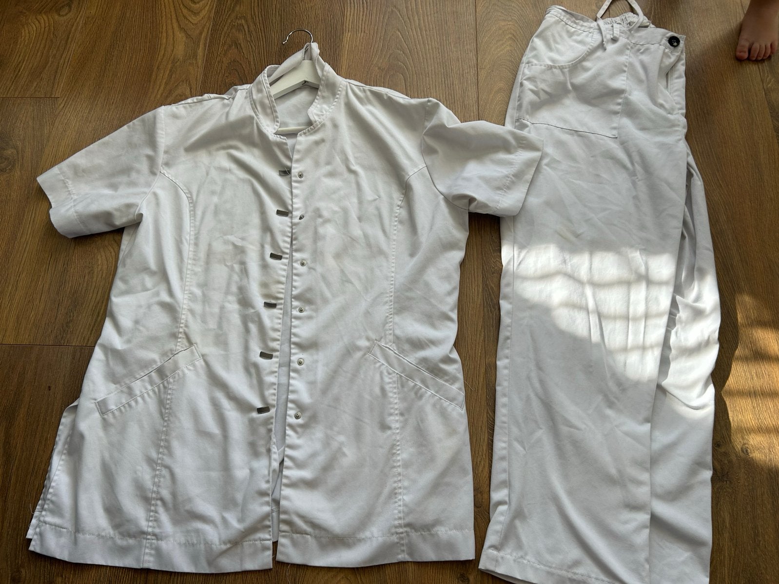 Witte schoonheidsspecialiste uniform Clinic Dress, Ophalen of Verzenden, Gedragen