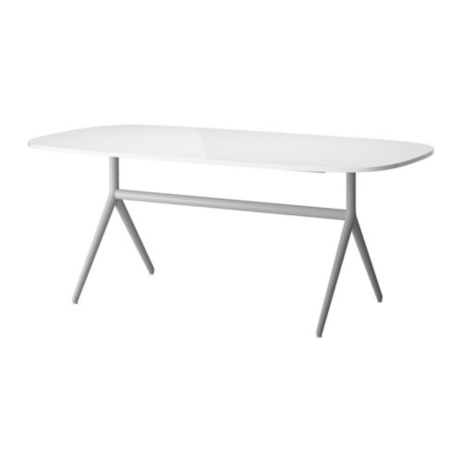 IKEA Oppeby eettafel - Wit, modern design, Ophalen, Overige materialen, Gebruikt, 50 tot 100 cm