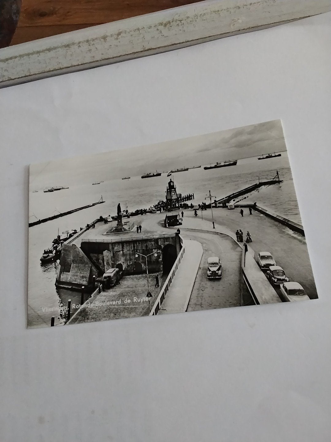 Oude Ansichtkaart Vlissingen Rotonde Boulevard de Ruyter, Ophalen of Verzenden, 1940 tot 1960, Ongelopen, Zeeland