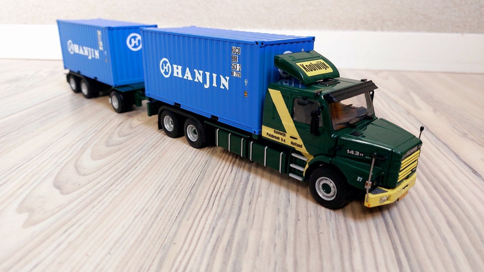 wsi Scania Torpedo V8 Koolwijk container combi hanjin, Ophalen of Verzenden, Nieuw, Bus of Vrachtwagen, Wsi