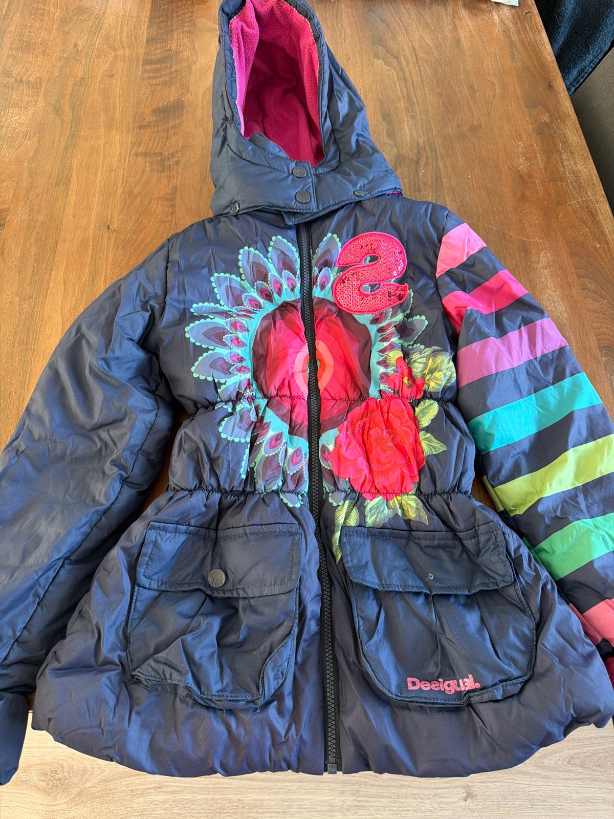 Desigual winterjas voor meisjes - Maat 160/73 (13/14 jaar), Ophalen of Verzenden, Gebruikt, Meisje, Jas