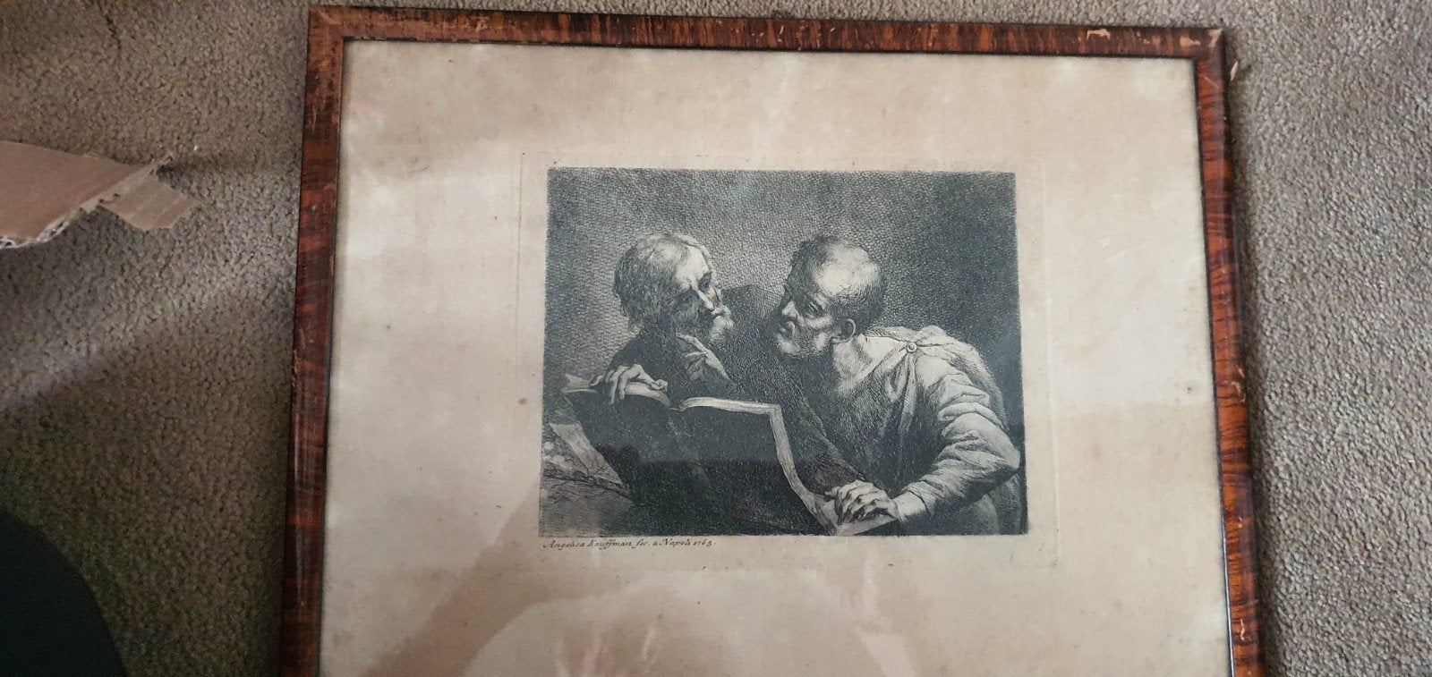 Oude ets/kopergravure – Angelica Kauffmann – Napoli 1765, Antiek en Kunst, Kunst | Etsen en Gravures, Ophalen of Verzenden