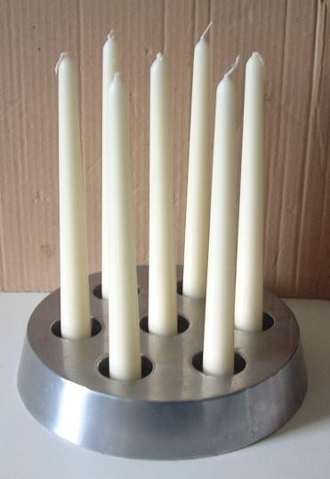 Kaarsenhouder Kandelaar ook voor waxinelichtjes Aluminium, Overige materialen, Gebruikt, Ophalen of Verzenden, Kandelaar