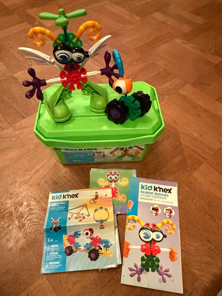 Kid K'nex - 100 stuks, 50 variaties, creatief speelgoed, Kinderen en Baby's, Speelgoed | Bouwstenen, Ophalen of Verzenden, Zo goed als nieuw