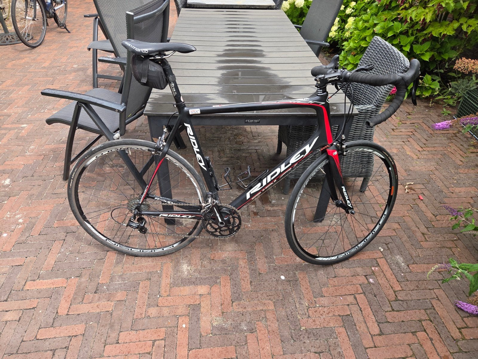 Ridley racefiets - Campagnolo Veloce - Zwart/Rood, Overige merken, 28 inch, Gebruikt, Aluminium