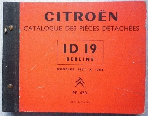 Citroen ID 19 Berline onderdelenboek (A1130) auto catalogue, Auto diversen, Handleidingen en Instructieboekjes, Verzenden