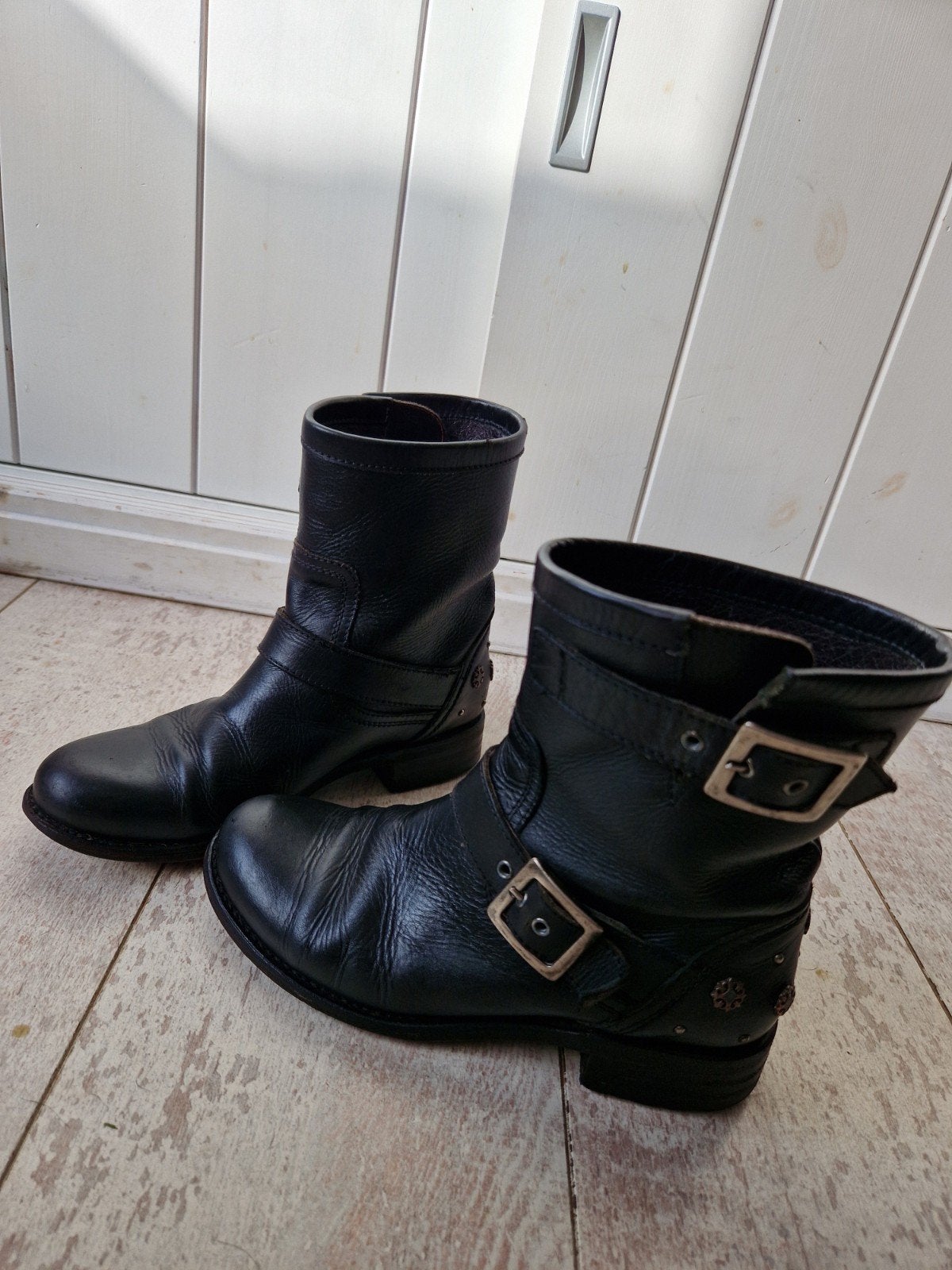 Sendra Boots Maat 38 - Zwarte Leren Enkellaarzen, Sendra, Zwart, Lage of Enkellaarzen, Ophalen of Verzenden