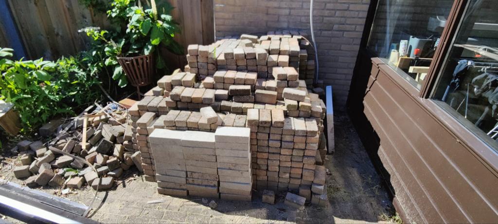 Waaltjes klinkers 14.5x7x4.5cm - ong 15 m2 - gratis afhalen, Ophalen, Gebruikt, Klinkers, 10 m² of meer