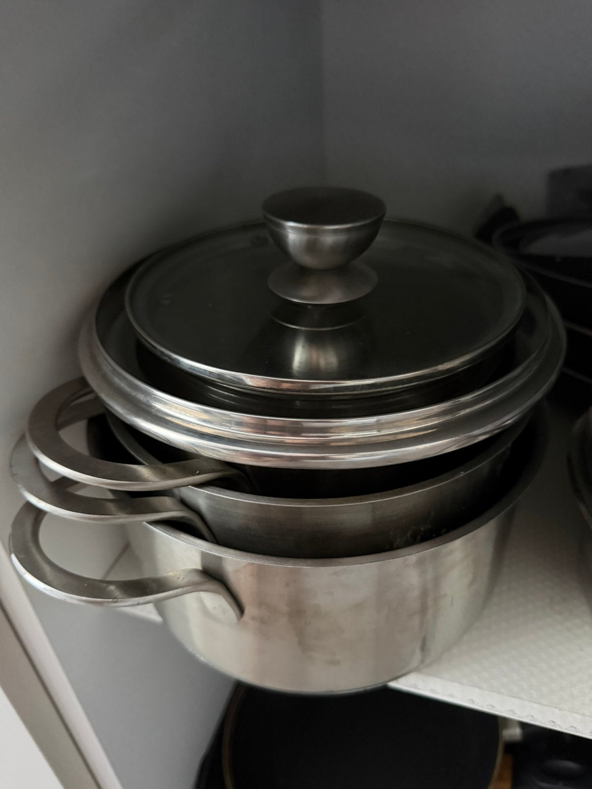 Brabantia 6 - delige pannenset, Pannenset, Ophalen of Verzenden, Zo goed als nieuw, Rvs