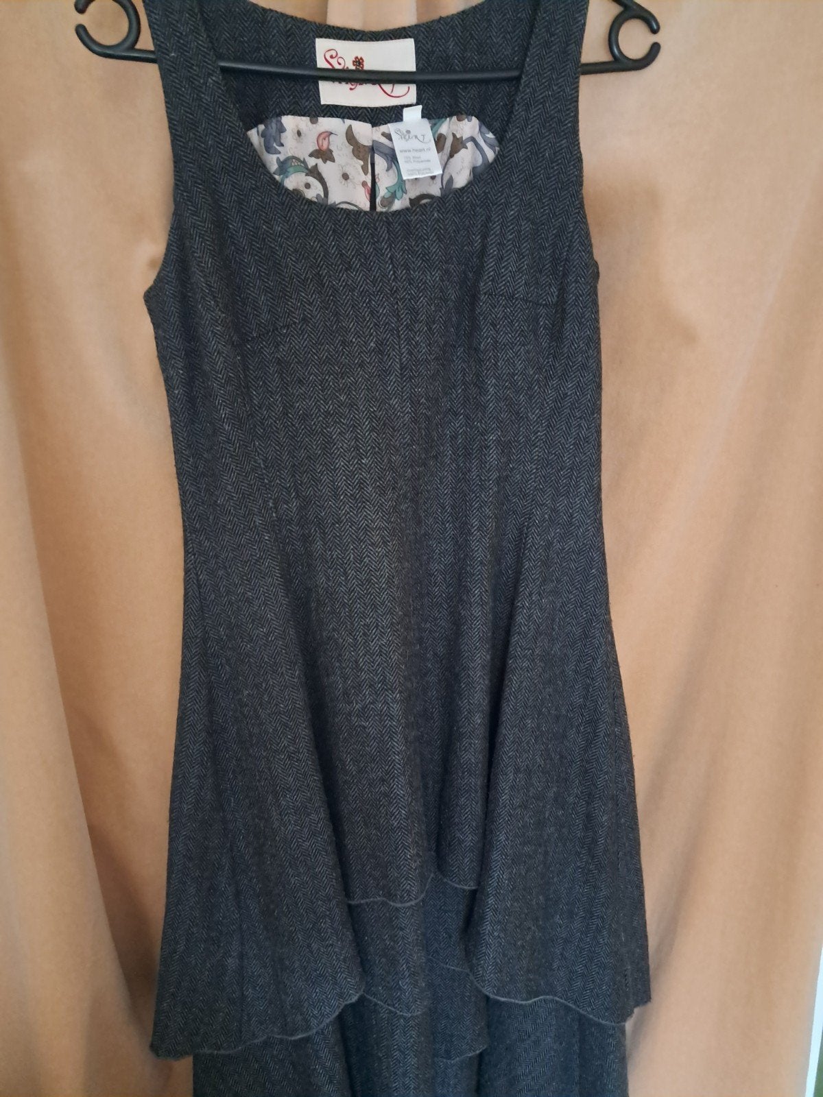 Heart wollen jurk met visgraatmotief en gelaagde rok, Heart, Ophalen of Verzenden, Zo goed als nieuw, Maat 34 (XS) of kleiner