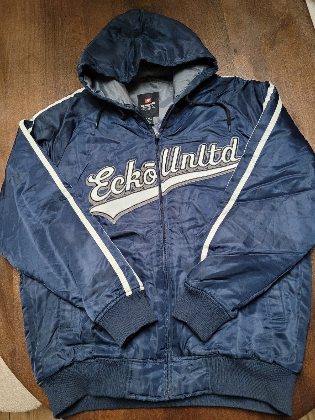 2000s Ecko Unltd herfst/winterjas, Maat 52/54 (L), Ecko Unltd, Blauw, Ophalen of Verzenden