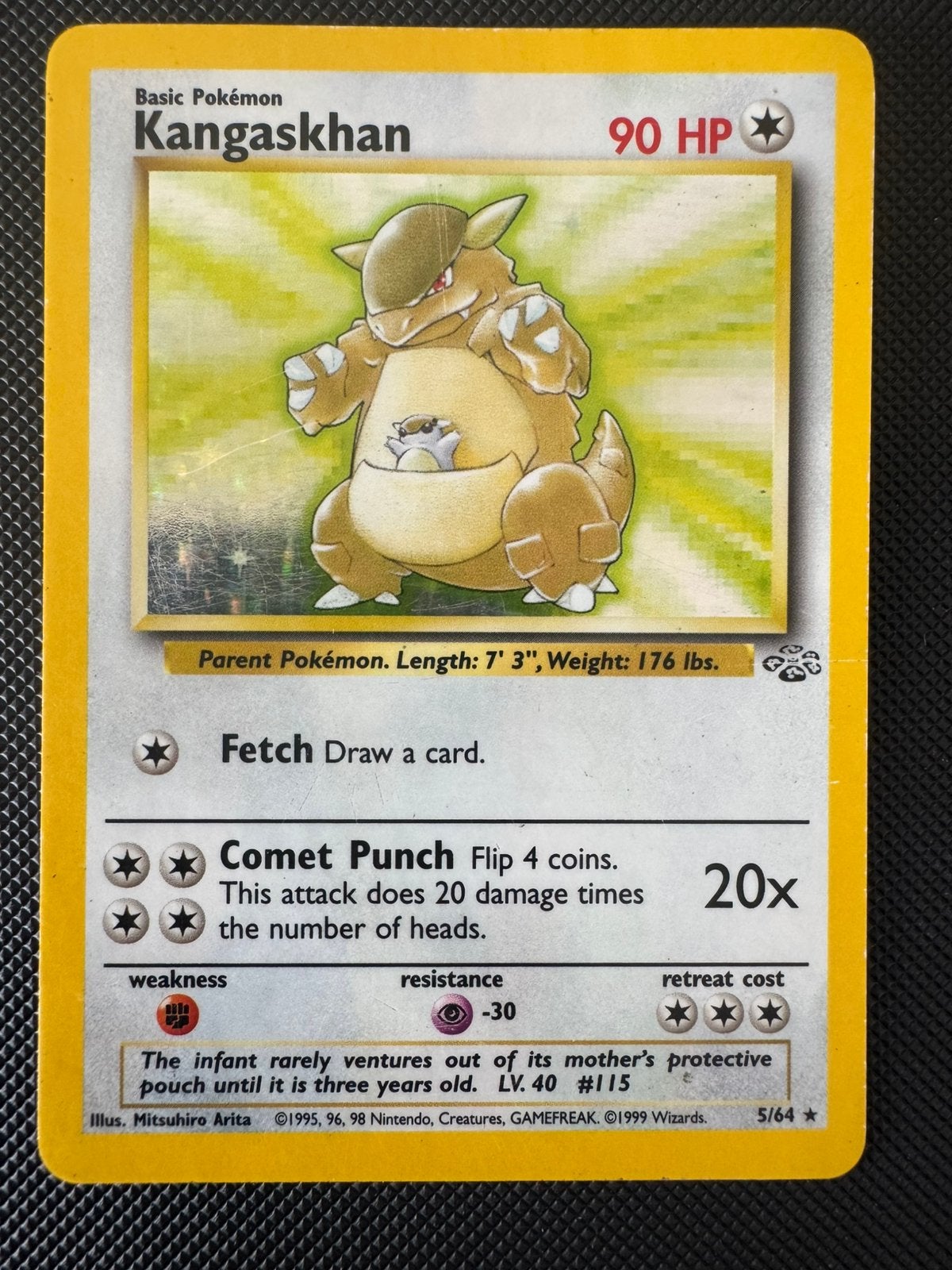 Kangaskhan 5/64 – Jungle Holo - English - Light Played, Ophalen of Verzenden, Gebruikt, Losse kaart, Foil