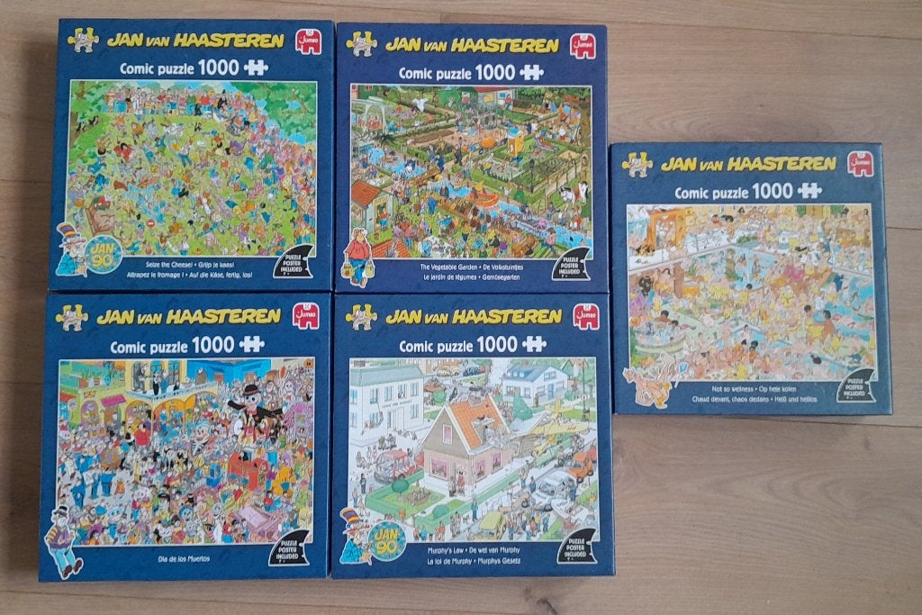 Puzzels Jan van Haasteren, Ophalen of Verzenden, 500 t/m 1500 stukjes, Zo goed als nieuw, Legpuzzel