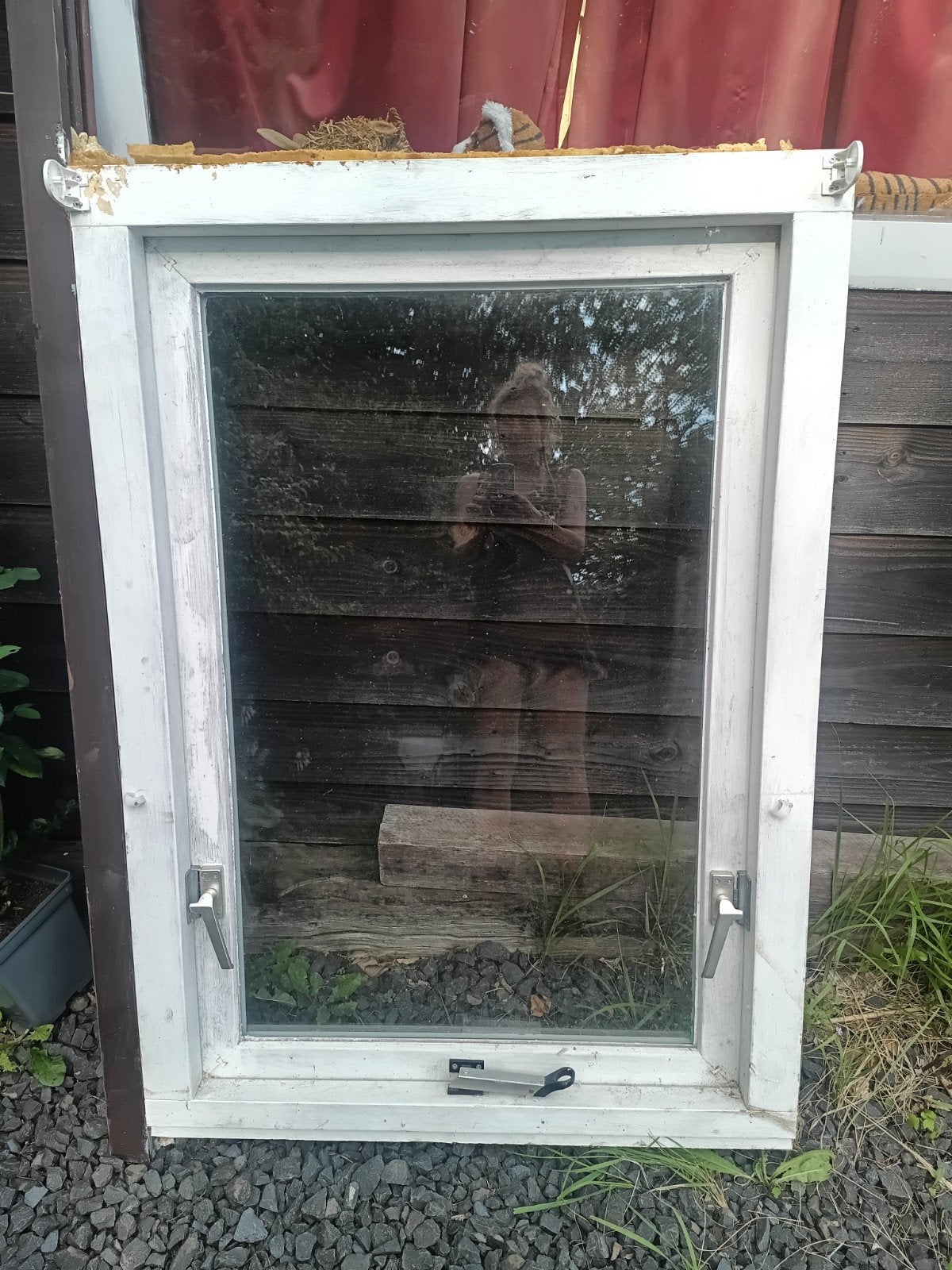 Gebruikt raamkozijn met dubbelglas (ca. 130x90 cm), Ophalen, Gevelraam of Ruit, Gebruikt, 80 tot 120 cm