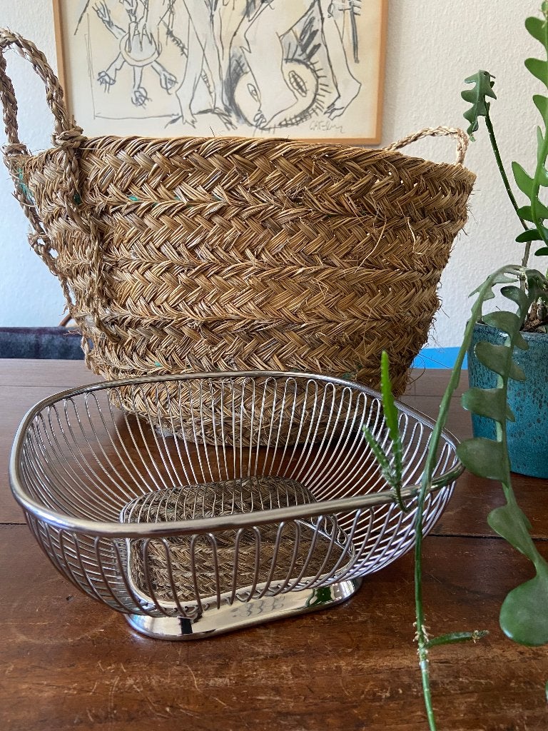 Aparte vierkante vintage mand Alessi voor brood/fruit i.g.st, Ophalen of Verzenden, Schaal, Zilver, Metaal