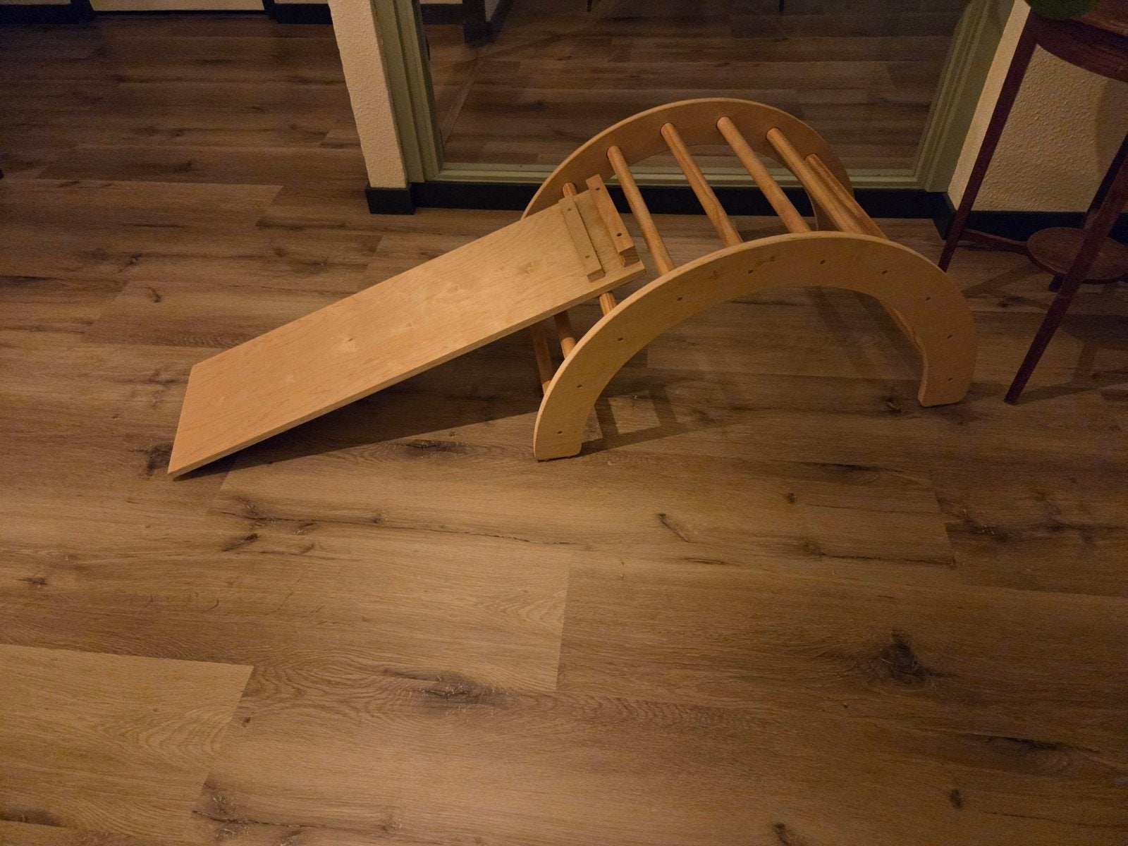 Houten klimrek met glijbaan voor kinderen, Ophalen, Zo goed als nieuw, Klimwand