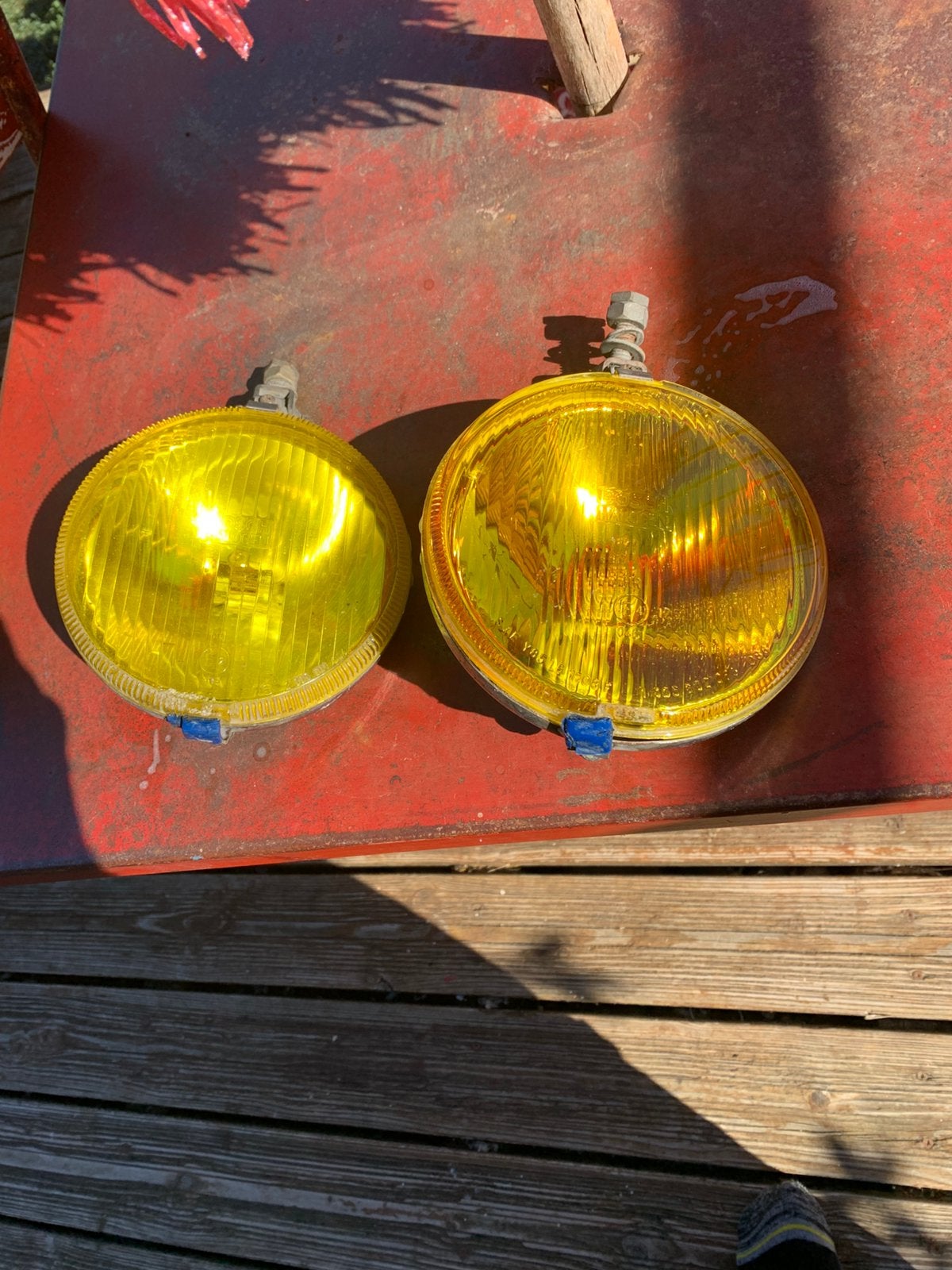Vintage bosch gele verstralers/mistlampen  diameter 16cm, Auto-onderdelen, Ophalen of Verzenden
