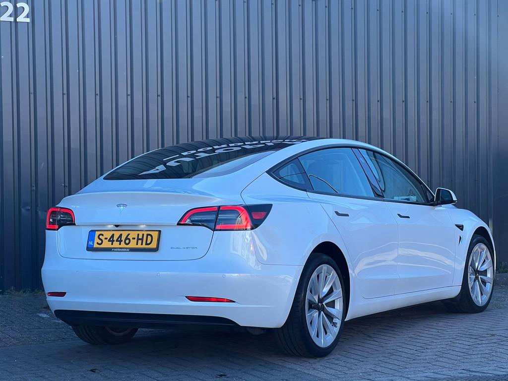 Tesla Model 3 Long Range AWD 75 kWh|Soh 93%|59.605km|1e Eig|, Automaat, Gebruikt, Wit, Leder