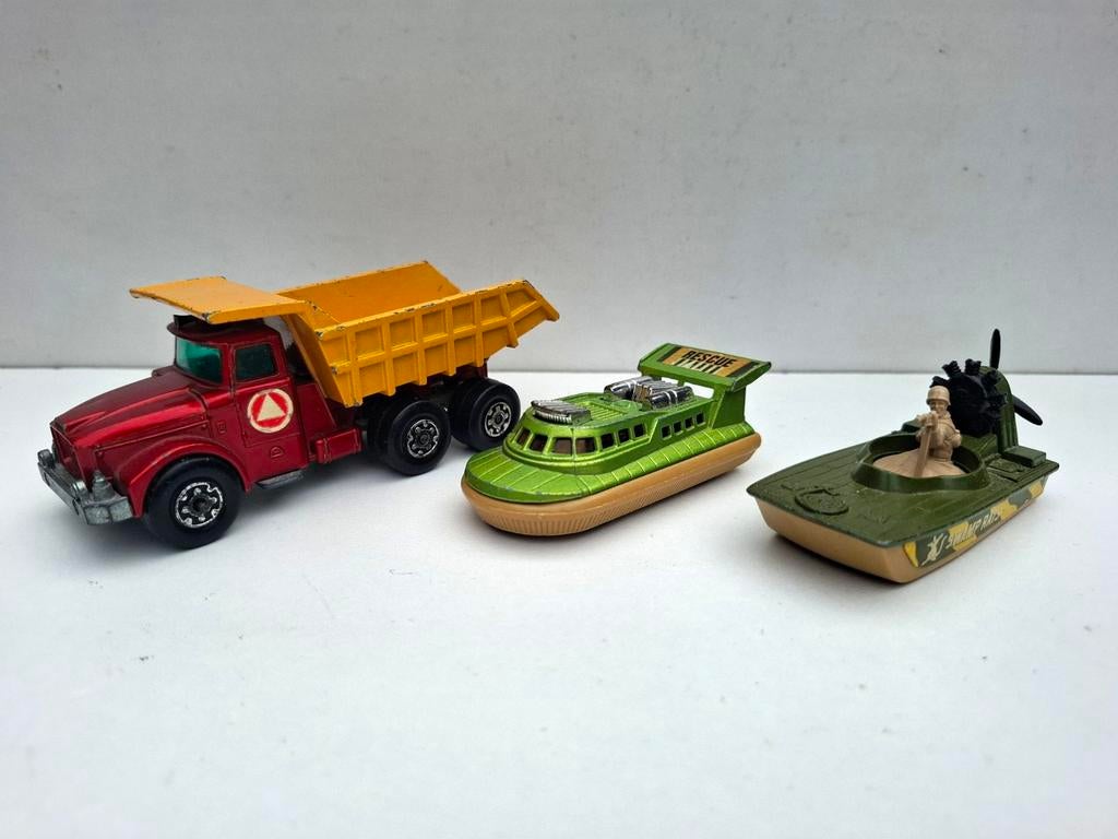 VINTAGE "MATCHBOX" ,TRUCK, HOVERCRAFT, SWAMP RATS, jaren 70, Ophalen of Verzenden, Gebruikt, Overige typen, Matchbox