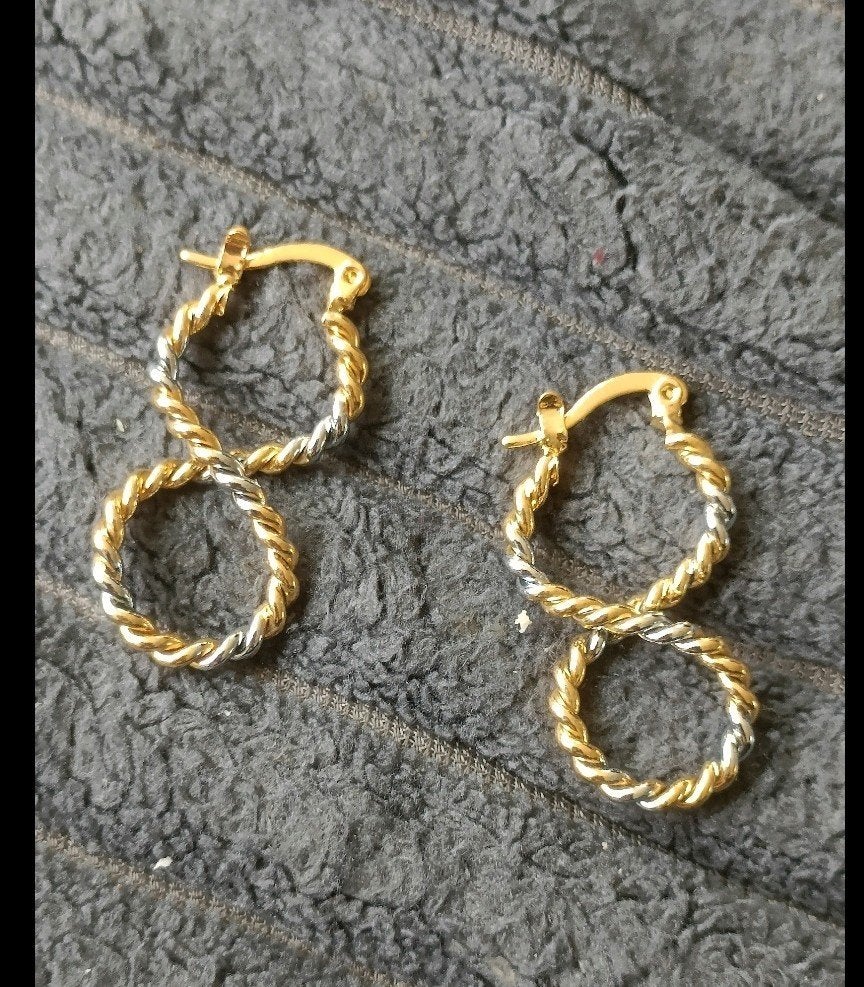 oorbellen gedraaid, Verzenden, Nieuw, Goud, Hangers