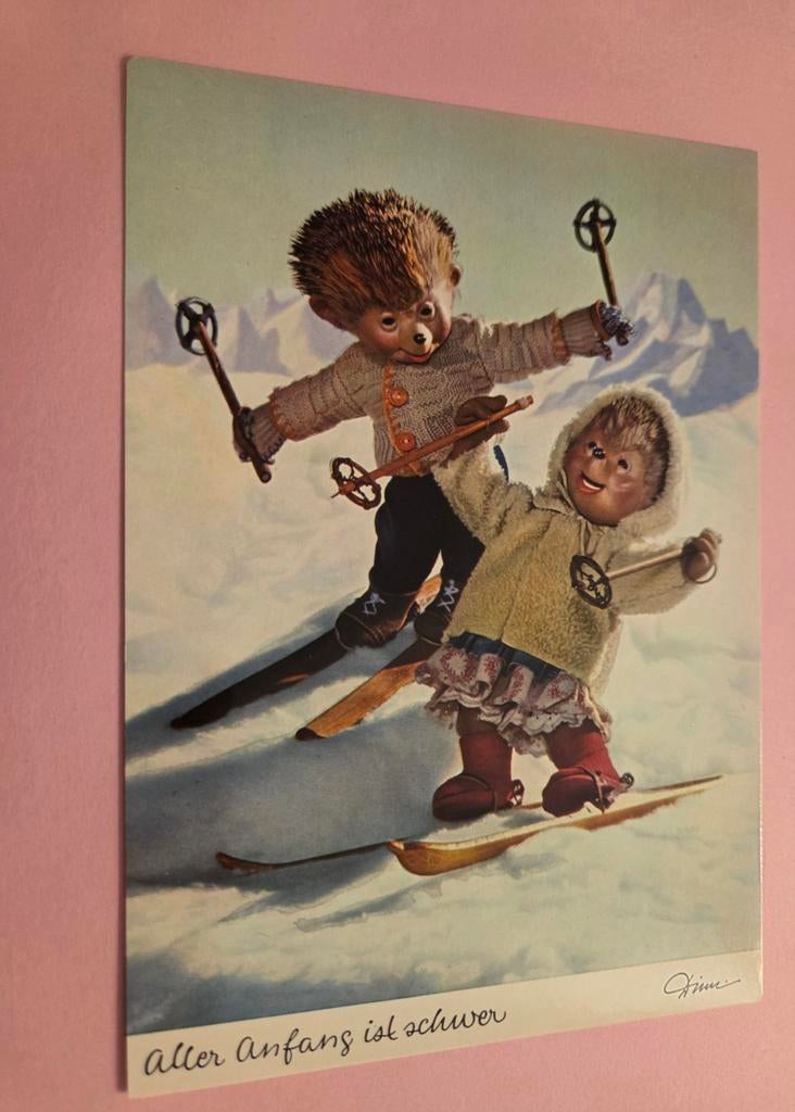 Egeltjes op de piste aan het skiën, Verzamelen, Verzenden, Ongelopen, Kinderen