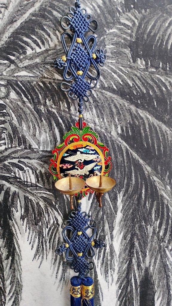 Antieke Chinese cloisonne knoophanger symbool voor geluk, Ophalen of Verzenden