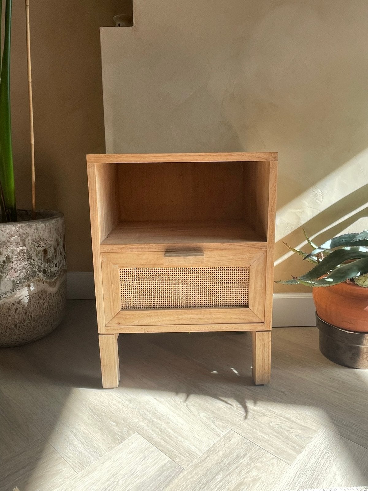 Rotan kastje met lade - 45x35x61,5 cm, Ophalen, Overige materialen, Minder dan 50 cm, Gebruikt