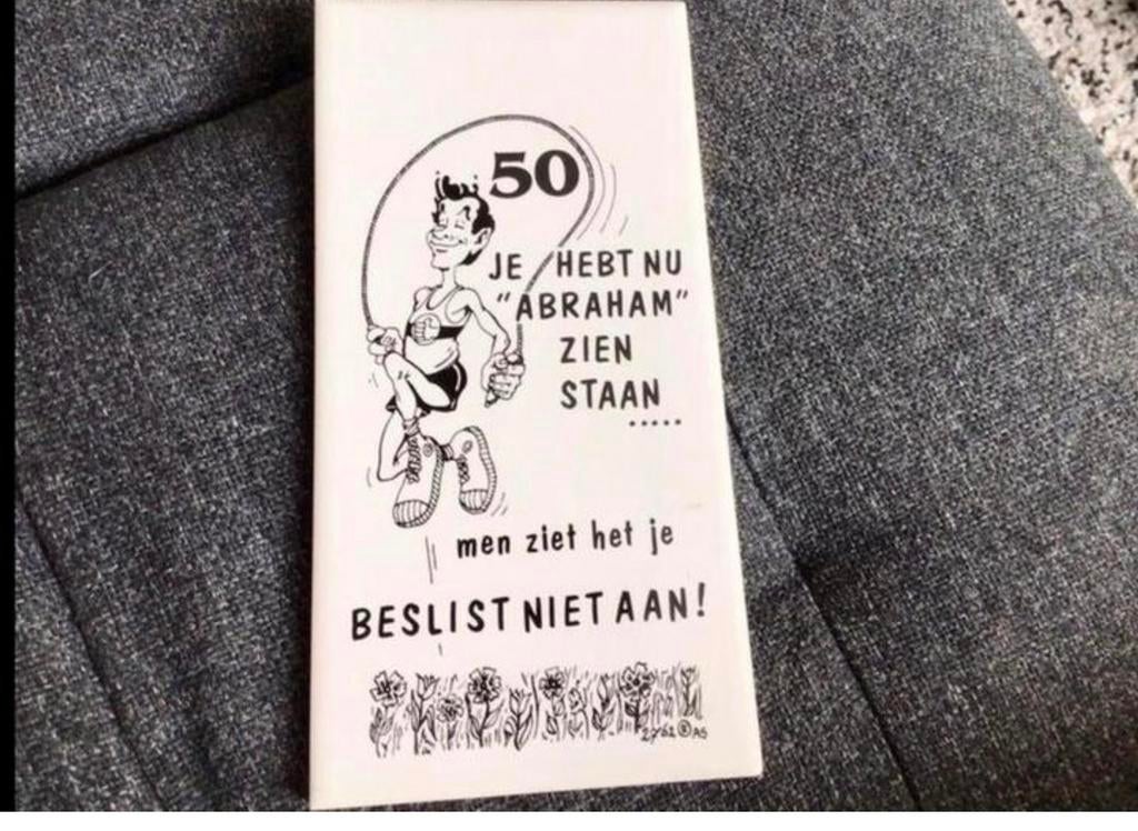 Spreuken tegeltje Abraham gezien🌼  voor maar €5,00, Antiek en Kunst, Ophalen of Verzenden