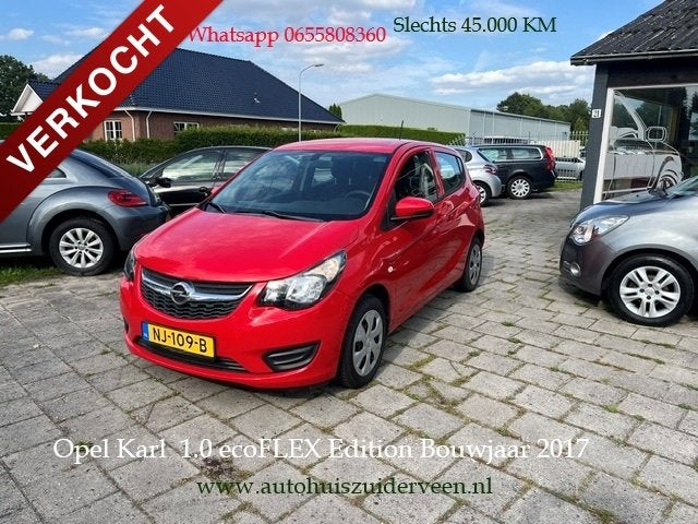 OPEL Karl 1.0 ecoFLEX 75pk Edition Airco 45.000 Km, Stof, Gebruikt, Euro 6, Origineel Nederlands