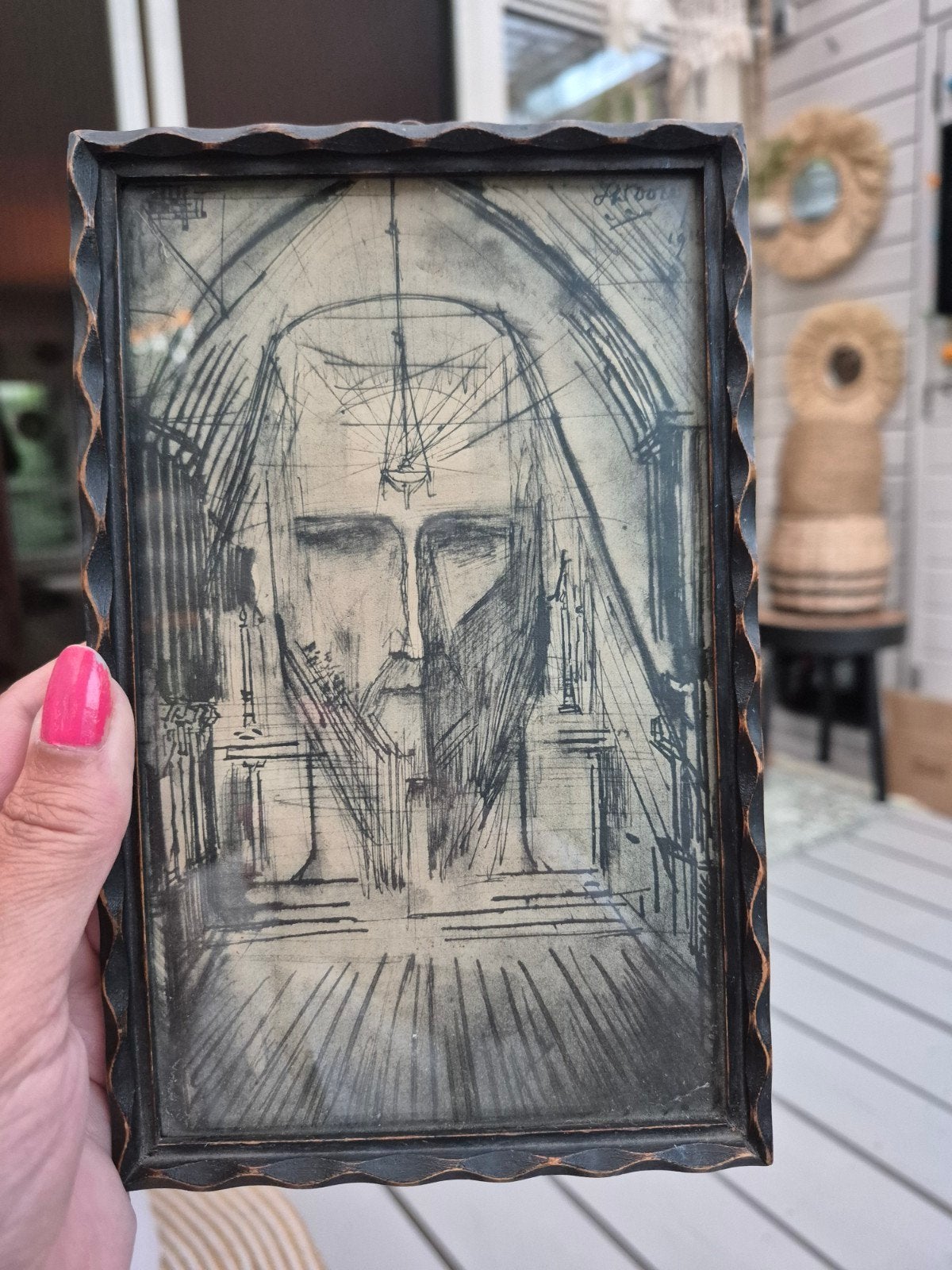 Jan Toorop Litho "Nacht om Kathedraal" 1915 Art Deco Lijst, Ophalen of Verzenden