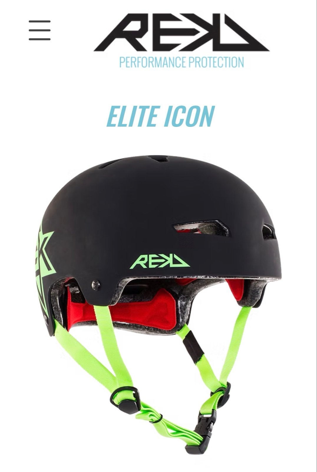 REKD Elite Icon Helm - Mat Zwart/Groen - Maat S (54-55cm), Sport en Fitness, Skateboarden, Ophalen of Verzenden, Nieuw, Bescherming