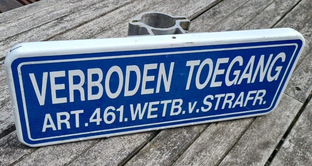 Verboden Toegang bord aluminium 40 x 15 paalmontage art. 461, Ophalen of Verzenden, Gebruikt