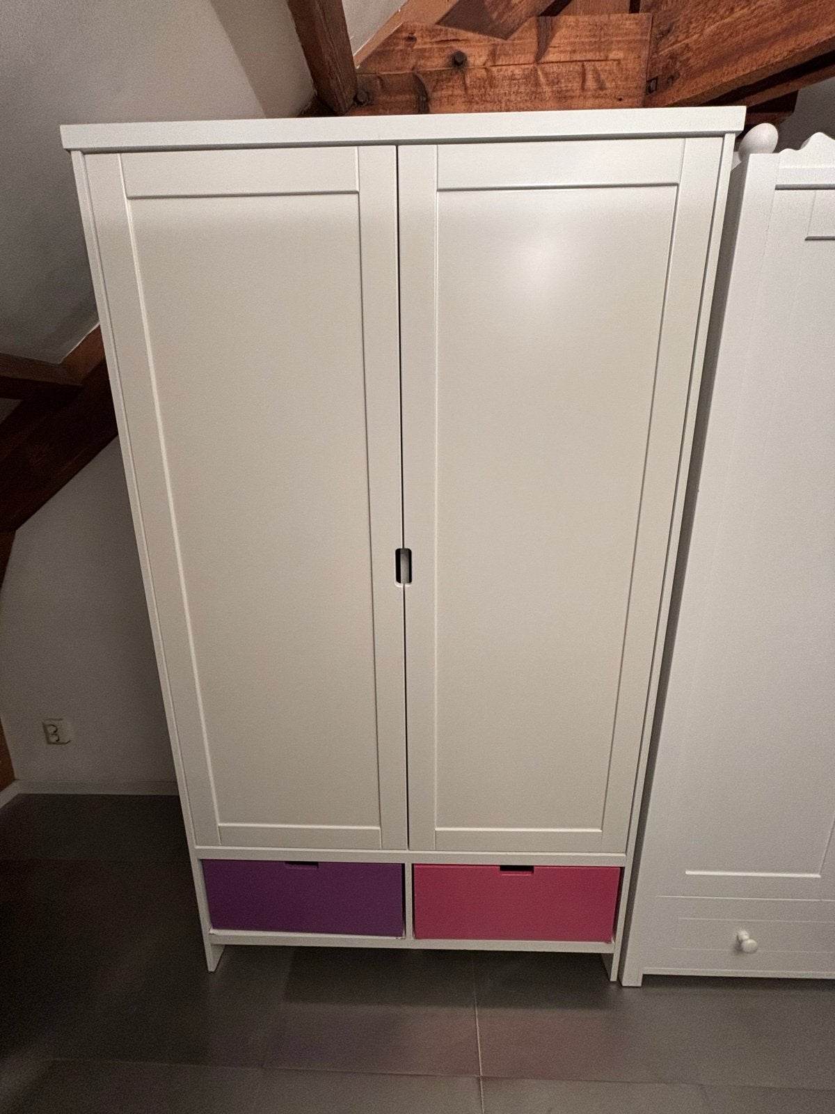 Bopita Kledingkast - Wit met Roze/Paarse Lades, Ophalen, Gebruikt, Kast, 50 tot 70 cm