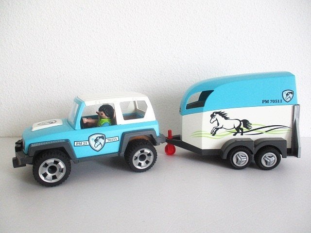 playmobil Jeep met paardentrailer 70511 country, Complete set, Voertuig, Ophalen of Verzenden, Zo goed als nieuw