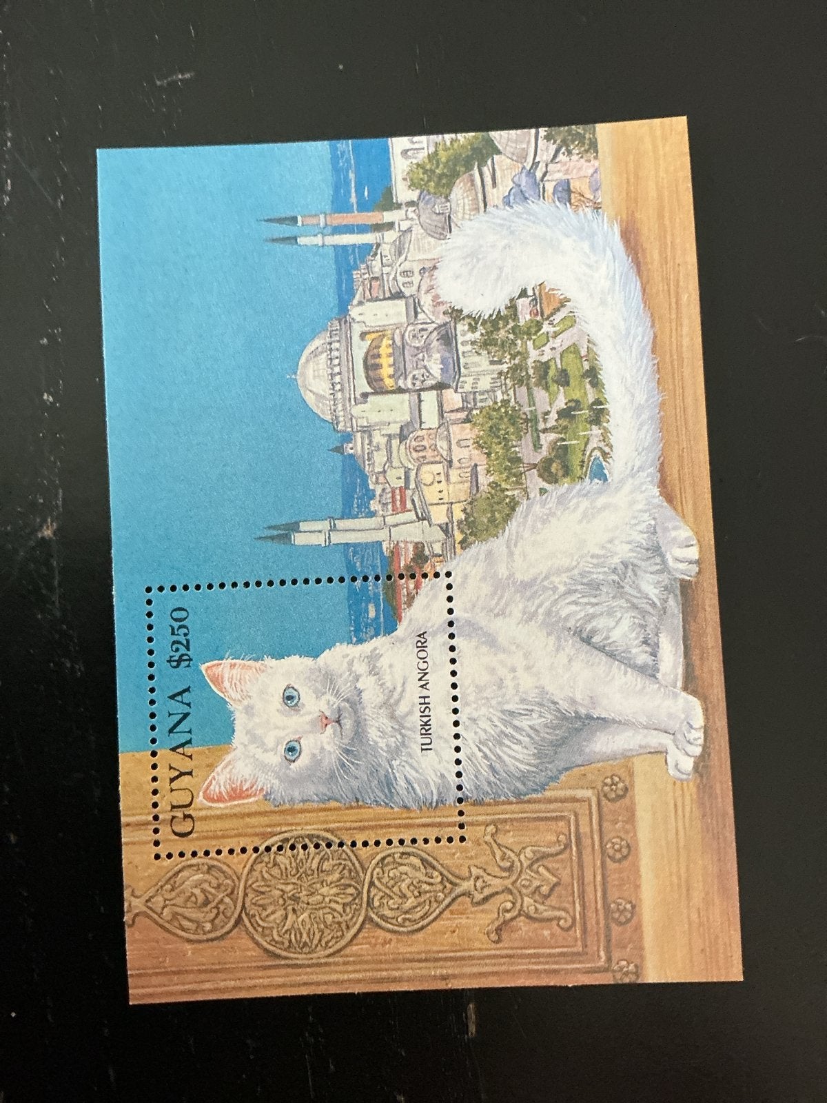 Postzegel Guyana $250 Turkse Angora Kat, Ophalen of Verzenden, Postfris
