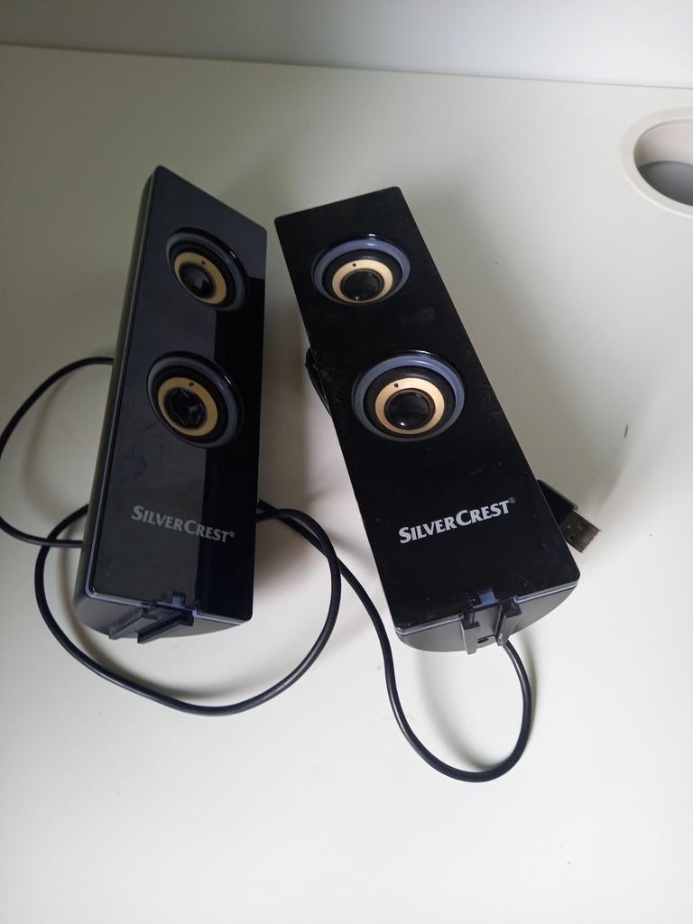 SilverCrest USB Computer Speakers met Blauwe LED Verlichting, Computers en Software, Pc speakers, Ophalen of Verzenden, Gebruikt