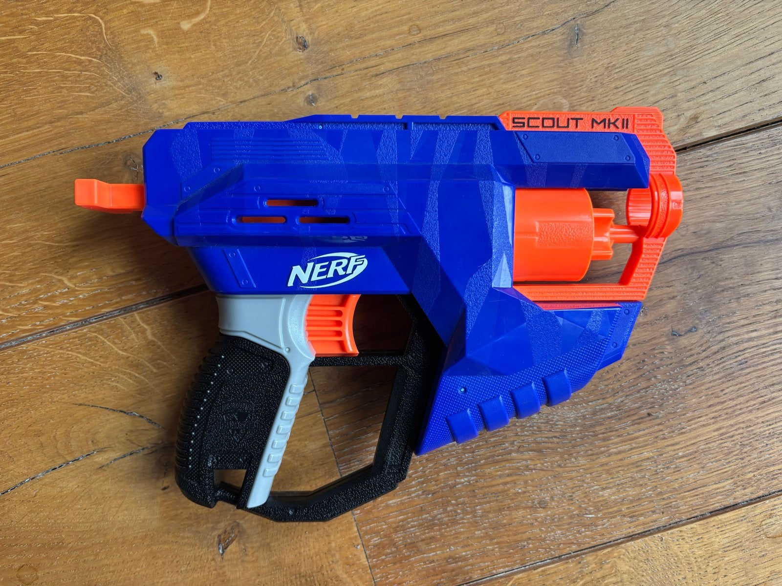 Nerf Scout MKII Blaster - Blauw en Oranje Speelgoedpistool, Ophalen of Verzenden, Gebruikt