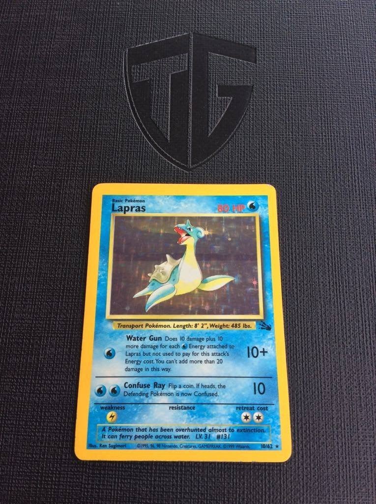 Lapras - Base set Fossil - Pokémonkaart, Ophalen of Verzenden, Gebruikt, Losse kaart, Foil