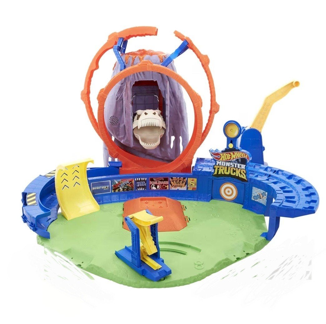 Hot Wheels Monster Trucks T-Rex Volcano 10eur!!!Speelset, Ophalen, Zo goed als nieuw