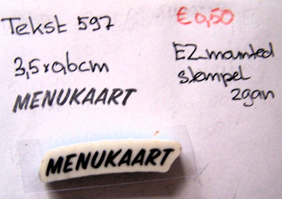 Tekst 597 EZ-mounted stempel, Ophalen of Verzenden, Gebruikt, EZ-mounted stempel