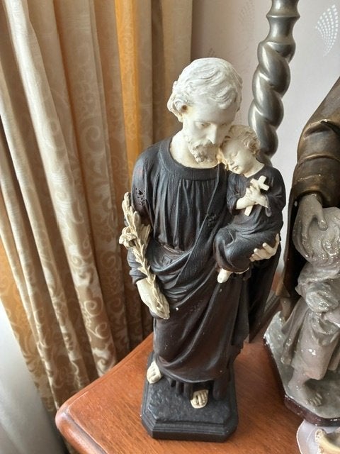antiek groot jozef met kind beeld 41 cm groot, Ophalen of Verzenden