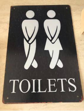 Toilets Retro Metalen Bord (Plaat Vintage WC Toilet Oud), Verzenden, Nieuw, Wandbord of Wandpaneel