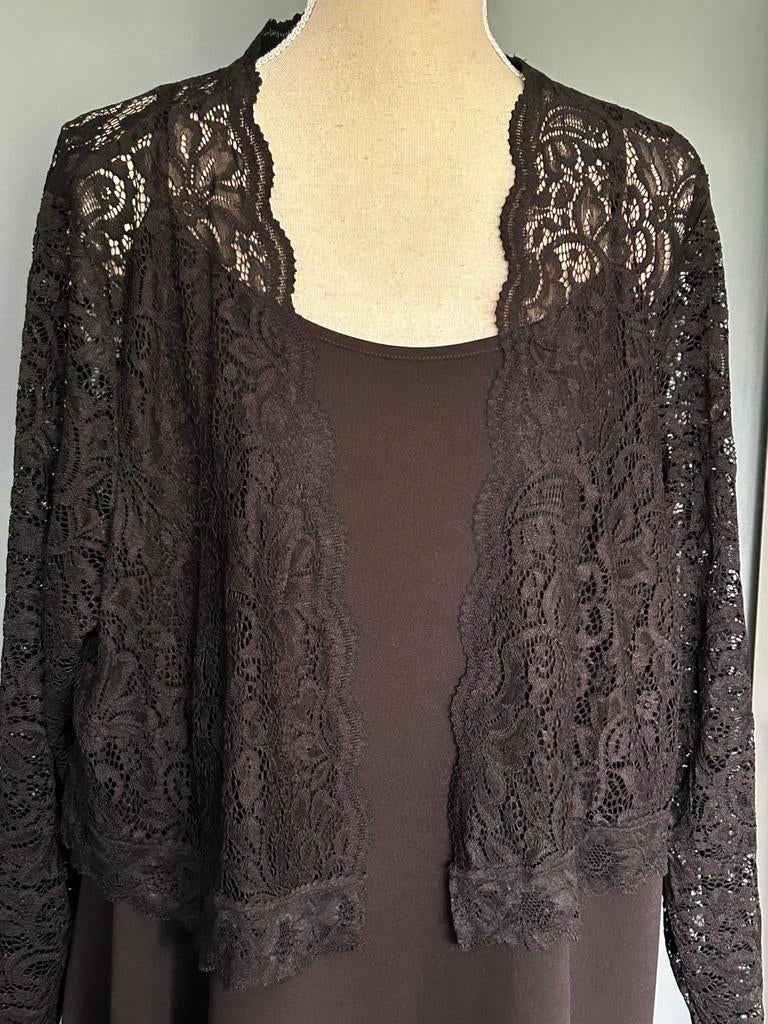 Mateloos jurkje/tuniek kant en bolero kant XL, Kleding | Dames, Ophalen of Verzenden, Nieuw, Zwart, Jurk