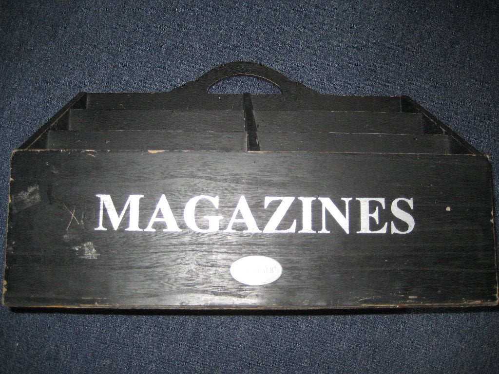 oude houten lectuurbak, Huis en Inrichting, Woonaccessoires | Krantenbakken en Lectuurbakken, Ophalen of Verzenden, Gebruikt