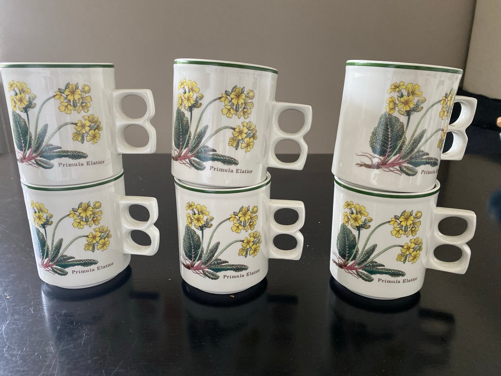 Wedgewood Florabunda 6  Mokken, Gebruikt, Keramiek, Vintage, Mok
