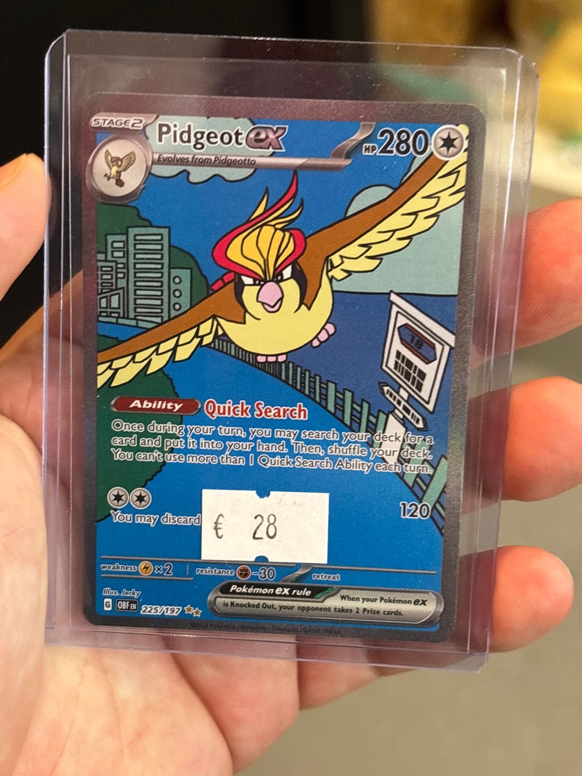 Pidgeot ex 225/197 Obsidian Flames Pokémon kaart, Hobby en Vrije tijd, Verzamelkaartspellen | Pokémon, Ophalen of Verzenden, Zo goed als nieuw